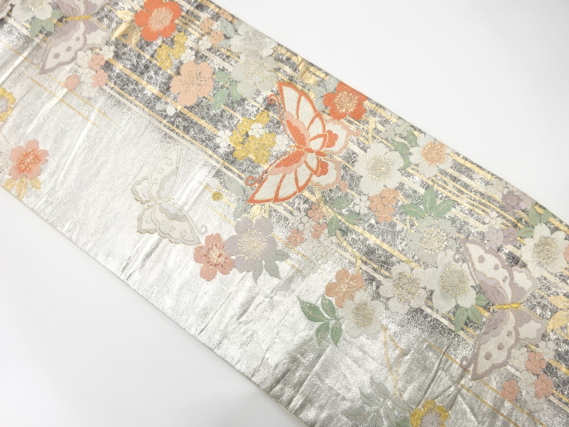 JAPANESE FUKURO OBI / WOVEN SAKURA & BUTTERFLY